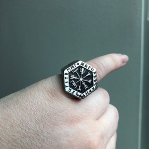 Viking Compass Vegvisir Chunky Stainless Steel Ring